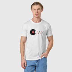 Мужская футболка хлопок Pac-Man ест ноты - фото 2