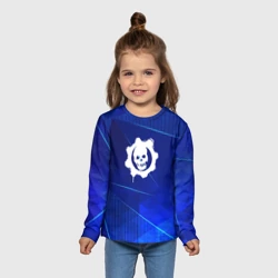 Детский лонгслив 3D Gears of War blue poly - фото 2