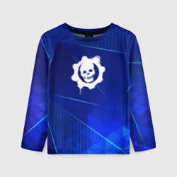Детский лонгслив 3D Gears of War blue poly