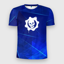 Мужская футболка 3D Slim Gears of War blue poly