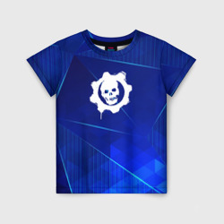 Детская футболка 3D Gears of War blue poly