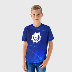 Детская футболка 3D Gears of War blue poly - фото 2