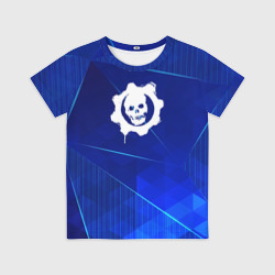 Детская футболка 3D Gears of War blue poly