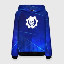 Женская толстовка 3D Gears of War blue poly