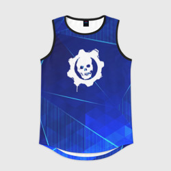 Мужская спортивная майка 3D Gears of War blue poly