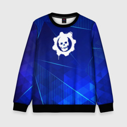 Детский свитшот 3D Gears of War blue poly