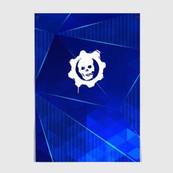 Постер Gears of War blue poly