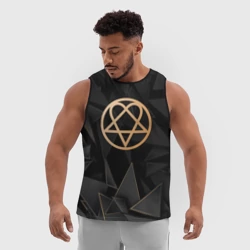 Мужская спортивная майка 3D HIM golden poly - фото 2