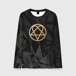 Мужской лонгслив 3D HIM golden poly