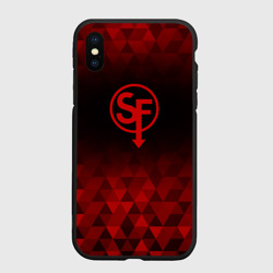Чехол для iPhone XS Max матовый Sally Face red poly