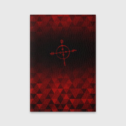 Обложка для паспорта матовая кожа Megadeth red poly