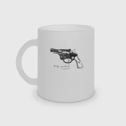 Кружка матовая стеклянная Andy Warhol revolver sketch