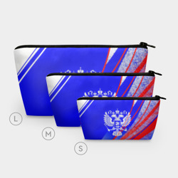 Косметичка 3D Герб России на фоне цветов флага синий - фото 2