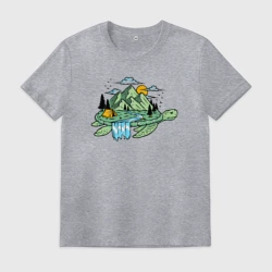 Мужская футболка хлопок Черепаха и природа