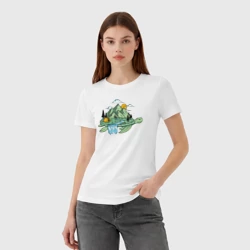 Женская футболка хлопок Черепаха и природа - фото 2