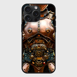 Чехол силиконовый для Apple iPhone 15 Pro Мax матовый Рыцарские доспехи фэнтези Стимпанк
