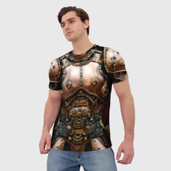 Мужская футболка 3D Рыцарские доспехи фэнтези Стимпанк - фото 2