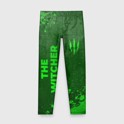 Детские леггинсы 3D The Witcher - green gradient вертикально