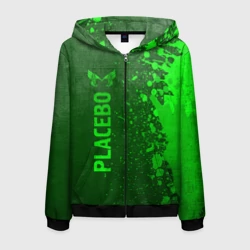 Мужская толстовка 3D на молнии Placebo - green gradient по-вертикали