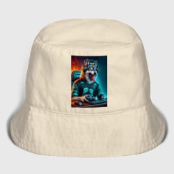 Детская панама хлопок Волчара кибер спортсмен - нейроарт