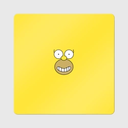 Магнит виниловый Квадрат Лицо Гомера Симпсона - улыбка