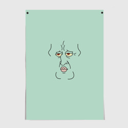 Постер Сквидвард Тентаклс гигачад мем