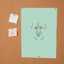 Постер Сквидвард Тентаклс гигачад мем - фото 2