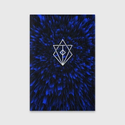 Обложка для паспорта матовая кожа In Flames blue energy