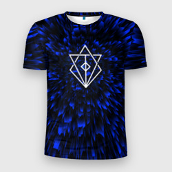 Мужская футболка 3D Slim In Flames blue energy