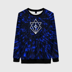 Женский свитшот 3D In Flames blue energy