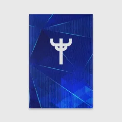 Обложка для паспорта матовая кожа Judas Priest blue poly
