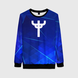 Женский свитшот 3D Judas Priest blue poly