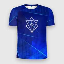 Мужская футболка 3D Slim In Flames blue poly