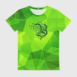 Женская футболка 3D Burzum green poly