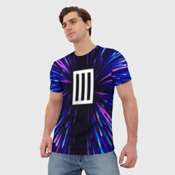 Мужская футболка 3D Paramore neon energy - фото 2
