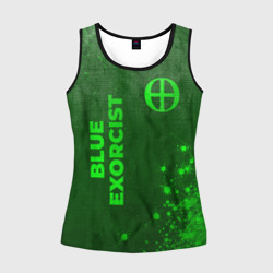 Женская майка 3D Blue Exorcist - green gradient вертикально