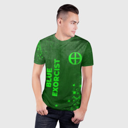 Мужская футболка 3D Slim Blue Exorcist - green gradient вертикально - фото 2
