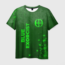 Мужская футболка 3D Blue Exorcist - green gradient вертикально
