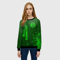 Женский свитшот 3D Blue Exorcist - green gradient вертикально - фото 2