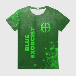 Женская футболка 3D Blue Exorcist - green gradient вертикально