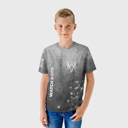 Детская футболка 3D Watch Dogs - grey gradient вертикально - фото 2