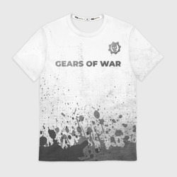 Мужская футболка 3D Gears of War - white gradient посередине