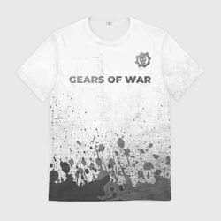 Мужская футболка 3D Gears of War - white gradient посередине