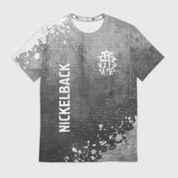 Мужская футболка 3D Nickelback - grey gradient вертикально