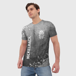 Мужская футболка 3D Nickelback - grey gradient вертикально - фото 2