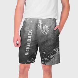 Мужские шорты 3D Nickelback - grey gradient вертикально
