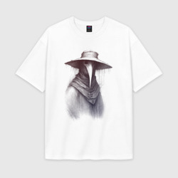 Мужская футболка Oversize хлопок premium Чумной доктор в остроносой маске