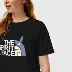 Женская футболка хлопок Oversize Tororo - the spirit face  - фото 2