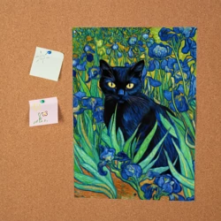 Постер Ирисы Ван Гога и кот - фото 2