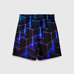 Детские спортивные шорты 3D cubic step pattern